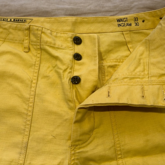 Wallace and Barnes J. Crew Military style Pants W33L30 Yellow - Picture 5 of 8